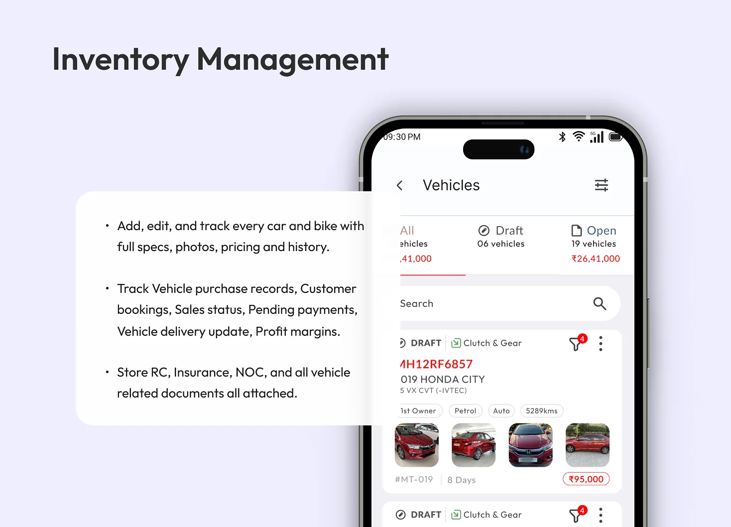 Inventory Management in Mototrade Automotive Dealer Management Software
