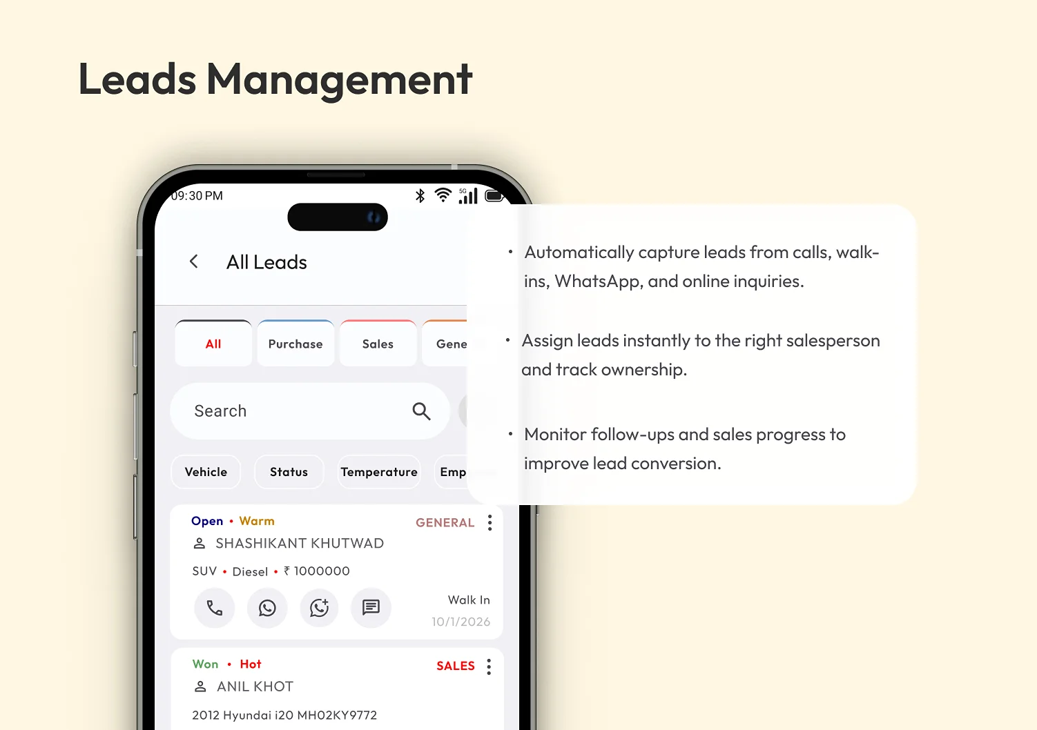 Leads Management in Mototrade